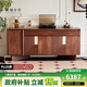 樸愫木作餐邊柜黑胡桃實(shí)木中古風(fēng)邊柜餐廳儲物柜復古玄關(guān)斗柜 1.5米丨3月初