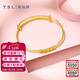 謝瑞麟（TSL）新年禮物黃金手鐲親子款寶寶手鐲金珠手鐲滿(mǎn)月禮物YS595  2.9g