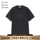 博柏利（BURBERRY）新品 男士棉質(zhì)復古圓領(lǐng)短袖T恤男裝禮物男 80951041 黑色馬術(shù)騎士徽標刺繡 M