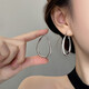 QMXDS999純銀針耳環女大圈圈水滴2026新款高級感方圓臉素圈百搭耳釘 水滴耳圈一對【999銀針】