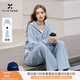 香影藍色休閑運動(dòng)套裝女2026春裝新款假兩件衛衣闊腿褲兩件套 航線(xiàn)藍 M
