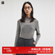 播商場(chǎng)同款半高領(lǐng)絨面正肩T恤內搭女冬新款修身打底衫BDR4YD3977 G60羽灰 L