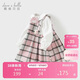 戴維貝拉兒童棉連衣裙女童格子裙女寶寶洋氣學(xué)院風(fēng)裙子