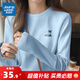 真維斯（Jeanswest）純棉t恤女2025新款秋季女士慵懶風(fēng)休閑長(cháng)袖上衣通勤簡(jiǎn)約打底衫HG 淺藍色(夏日椰樹(shù)胸標) L (165/88A)