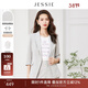 JESSIE氣質(zhì)翻駁領(lǐng)修身七分袖西裝外套女春夏新款 灰色 XL