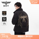 BOY LONDON【黃金羽翼】燙金翅膀黑色短款立領(lǐng)羽絨服情侶款N28904 黑色 L