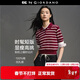 GIORDANO CONCEPTS 2026春季新款短袖針織衫女純棉條紋短款翻領(lǐng)針織polo衫12355609