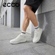 愛(ài)步（ECCO）耐磨厚底增高休閑板鞋鞋 街頭球鞋男鞋539814 白色/灰白色41 HL