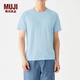 MUJI MUJI 男式 吸汗速干 短袖T恤 M9SB218 淺藍色 XL
