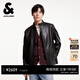 杰克·瓊斯（JACK&JONES）春季款男裝時(shí)尚機車(chē)風(fēng)羊皮夾克外套立領(lǐng)直筒拉鏈上衣225310009 E40黑色 常規 M （175）
