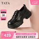 他她（TATA）2026春商場(chǎng)同款時(shí)尚休閑百搭牛津鞋 黑色 37