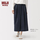 MUJI 女式 木棉混 輕量牛仔 裙褲 褲子女款26年春季 休閑褲 女裝 藏青色 XL (165/74A)