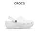 卡駱馳（CROCS）新款厚底云朵洞洞鞋送女友禮物206750 白色   36-37