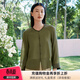 金三塔真絲外披上衣女春夏桑蠶絲喬其輕薄絲滑涼感小衫 松柏綠 XL