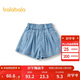 巴拉巴拉童裝兒童短褲女童牛仔褲2025夏季A字裙褲蝴蝶結抑菌208225110006