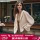 Olrain歐芮兒麂皮絨連帽短外套女裝春季新款休閑百搭寬松上衣防風(fēng) 奶油杏 S