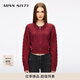 MISS SIXTY2025冬季新款針織外套女羊毛短款復古麻花拉鏈慵懶毛衣 紅色 XS