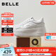 百麗（Belle）沈月同款步步糕厚底小白鞋女26春季新款商場(chǎng)增高休閑板鞋E7J1DAM6 米白色（6CM跟高）【沈月同款】 37