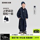 左西童裝男童套裝運動(dòng)風(fēng)連帽衛衣褲子2026新款男孩兩件套 深藏青 150