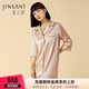 金三塔真絲睡衣女100%桑蠶絲翻領(lǐng)襯衫式真絲睡裙絲綢家居服情人節禮物 香妃色2706 XL