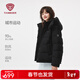 坦博爾2025新款羽絨服女短款運動(dòng)可脫卸帽秋冬保暖外套TB5550386D 黑色 M (165)