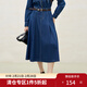 獨束大碼女裝胖mm顯瘦復古牛仔套裝2025春裝氣質(zhì)別致上衣高腰半裙 牛仔藍（半裙） XL (尺碼：3)