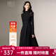 晚白【新品】亮閃閃毛呢背心裙冬款優(yōu)雅知性風(fēng)修身顯瘦垂墜無(wú)袖連衣裙 黑色 L