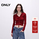 ONLY秋季休閑時(shí)尚氣質(zhì)V領(lǐng)修身短款針織衫女|124324011 F16 里約紅 M