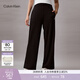 Calvin KleinJeans秋季女士通勤松緊腰簡(jiǎn)約字母針織開(kāi)叉直筒運動(dòng)褲休閑褲
