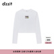 DZZIT地素長(cháng)袖T恤春秋簡(jiǎn)約精致感美感十足可愛(ài)女 白色 XS