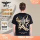 BOY LONDON【時(shí)光輪環(huán)】短袖情侶款春夏老鷹光環(huán)黑色T恤N01902 黑色 S