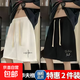 男士短褲男夏季薄款華夫格五分褲學(xué)生潮流寬松大碼速干運動(dòng)中褲男 草書(shū)字母白+呆小貓黑 【2件裝】 XL  建議120-140斤
