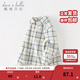 戴維貝拉（DAVE＆BELLA）童裝男襯衣兒童襯衫男童長(cháng)袖春裝寶寶衣服春秋上衣大童格子打底衫 藍綠格【DB3224618-A】 110 （建議身高100-110cm）