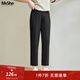 MsShe【顯瘦錐形九分西褲】大碼女裝2026春裝胖mm直筒煙管褲子女 九分褲-黑色現貨-5040 2XL