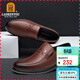 老人頭（LAORENTOU）皮鞋男士頭層牛皮牛筋底耐磨商務(wù)休閑爸爸鞋 510907119 棕 42