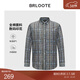 巴魯特（Brloote）長(cháng)袖襯衫男時(shí)尚不規則數碼印花純棉襯衣秋冬輕正裝 藍色 175/96A