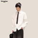 MMOPTOP美式cleanfit長(cháng)袖襯衫男春秋休閑內搭打底男生襯衣MCS46白色L