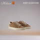 HELEON【意大利牛反絨】BC老錢(qián)風(fēng) 手工男鞋全皮軟底復古透氣休閑板鞋 皇室棕 39