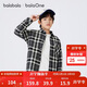 巴拉巴拉男童襯衫兒童大童裝2025秋冬裝加絨保暖格子百搭襯衣208425102101