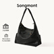 Songmont山下有松循跡旅行hobo包大容量斜挎電腦包【38節禮物】 旅行hobo超大號 煙墨黑 現貨