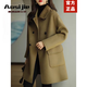 奧絲婕（Aosijie）高端品牌雙面羊絨大衣女2026春秋新款韓版氣質(zhì)寬松100%羊毛呢外套 歐曼駝 S ( 90-125斤 )