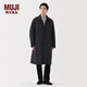 MUJI男式 立領(lǐng) 大衣 風(fēng)衣外套長(cháng)袖 男裝25年冬季棉服  AD0XKA5A 黑色 M （170/92A）