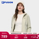 FILA FUSION斐樂(lè )潮牌針織連帽外套女冬新款時(shí)尚休閑修身上衣 蜜餞卡其-LK M 165/84A/M