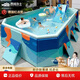 西哈泳士免充氣兒童游泳池家用室外可折疊戶(hù)外支架水池家庭嬰兒大型游泳桶 1.6米 鯨魚(yú)藍【樂(lè )享套餐】特厚5層夾網(wǎng)支架