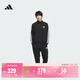 adidas經(jīng)典休閑三條紋長(cháng)袖套裝男女秋季阿迪達斯官方輕運動(dòng)   黑色（推薦選大一碼）   2XL