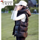 啄木鳥(niǎo)2024冬季新款絨連帽羽絨服馬夾女寬松加厚韓版時(shí)尚馬甲無(wú)袖外 絨填充 L (135-160斤)