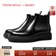 THOM WILLS&SKARO聯(lián)名男士切爾西靴正裝馬丁靴真皮男款增高黑色 黑色亮皮E1591 43 /8.5碼