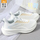 361°女鞋運動(dòng)鞋子女士春季新款網(wǎng)面軟底透氣跑步鞋輕便百搭健身跳繩鞋 羽毛白/油蠟紙 【店長(cháng)推薦】 38 【官方正品，假一罰十】