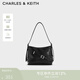 CHARLES&KEITH綁帶式時(shí)尚酷感水桶包腋下包女神節生日禮物送女友CK2-80271629 Noir黑色 S