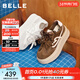 百麗（Belle）時(shí)尚愛(ài)心小白板鞋女厚底增高雙鞋帶休閑鞋B2906CM5 咖色 37 (235mm)